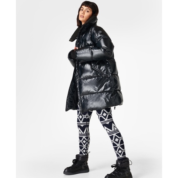 Sweaty Betty Aspen Coat Puffer Jacket Goose Down Fill Parka Apres Ski Size XL - Picture 1 of 14